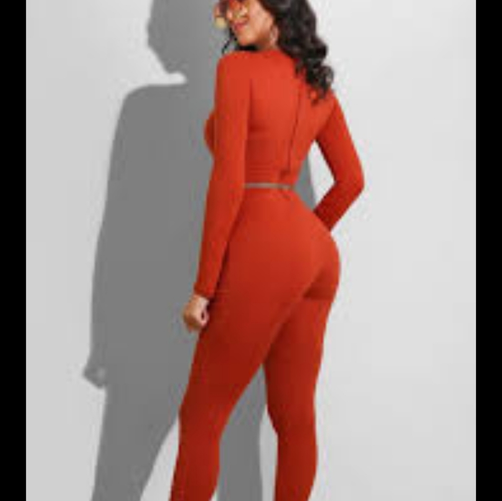 Rust Color Jumpsuit - Picture 2 of 2